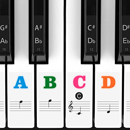 PIANO stickers STANDARD Keyboard / Piano Stickers up to 61 KEYS the best  way to learn Piano