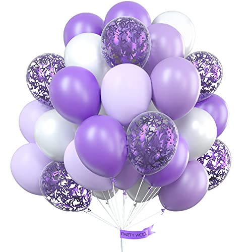 Purple Balloons 70 Pcs 12 Inch Pastel Purple Balloons Lilac, Violet, Purple  Metallic Balloons kit for Purple Party Decorations