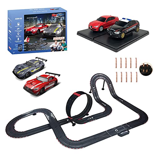 AGM MASTECH Slot car Set ASR-03 with More Two lience Slot Cars TR