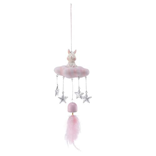 NUOBESTY Door Wind Chimes Haning Bell Decorations Ornament Resin Rabbit Figurine Kids Room Ceiling Hanging Decorations Crib Mobile for Nursery Wall Door Decor Style 1