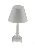 Dolls House Modern Table Lamp White Base & Shade 12V Electric Lighting