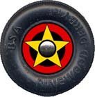 Load image into Gallery viewer, Star Bullseye Wheel Decal for Pinewood Derby Cars
