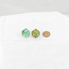 Load image into Gallery viewer, Spring Nebula Luminary Dice with White Numbers 16mm (5/8in) D6 Set of 2 Wondertrail
