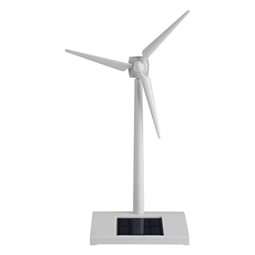 Wind Mill Toy, White Solar Wind Mill Toy Rotary Windmill Toy for Decorative Item Or Teaching Tools, 14x9x26cm
