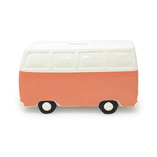 Load image into Gallery viewer, Isaac Jacobs Ceramic Retro Camper Van Coin Bank, Vintage Piggy Bank, Home Dcor, Money Bank Gift for Kids, Teens, and Adults (Pink)
