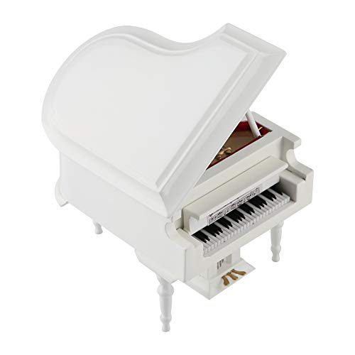 White Piano Toy, with Bench and Case Musical Model Miniature Piano Model, Mini Decoration Furniture Accessories for Birthday Gift Toys