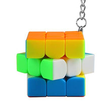 Load image into Gallery viewer, Larcele 2 Pieces Mini 3x3x3 Magic Cube Keychain Stickerless Creative Pocket Cube Key Ring YSMF-02
