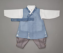 Load image into Gallery viewer, Boy Baby Hanbok Korea Traditional Clothing Set Dol First Birthday Blue 1-8 Ages hjb04 (4 ages hanbok only)
