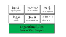 Load image into Gallery viewer, Math Wiz Flashcards Deck 29 Logarithm Rules
