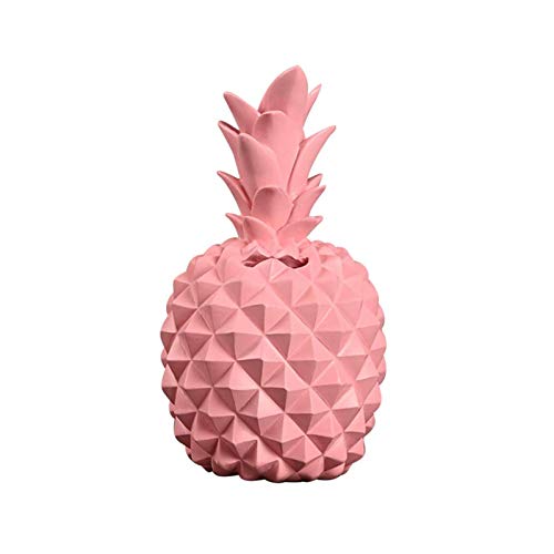 Hengqiyuan Pineapple Piggy Bank, Resin Coin Piggy Bank, Large-Scale Piggy Bank, Furnishings, Wine Cabinet and Bedroom Decorations, Suitable for Living Room, Bedroom, Office (1Pcs),Pink