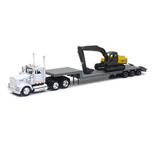 Load image into Gallery viewer, NEWRAY 1:43 SEMI Trailer Kenworth W900 LOWBOY with 1:58 Excavator #15293
