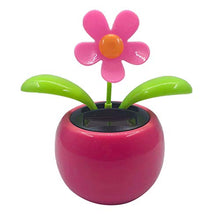 Load image into Gallery viewer, LOVIVER Solar Powered Car Ornament,Creative Plastic Solar Power Flower Car Ornament Pot Swing Kids Toy - Pink Flower

