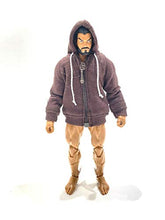 Load image into Gallery viewer, FIGLot 1/12 Brown Zipper Hoodie for M Legends Mezco WWE Muscular Body (Figure NOT Included)
