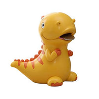 LIOOBO Lovely Dinosaur Shaped Piggy Bank Resin Coin Bank Money Bank Best Birthday Party Gifts for Kids Boys Girls Home Table Decoration Orange Size S