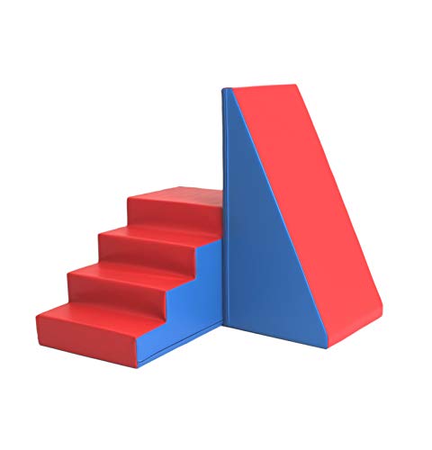 IGLU XL Steps and Slide, Soft Play Climb and Crawl Activity Toys Blue/Red Anti Slip