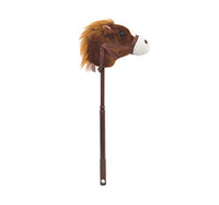 Linzy Adjustable Horse Stick With Sound, Dark Brown, 36