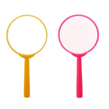 Load image into Gallery viewer, Fityle 2 Pieces Kids Handheld Magnifier Toy Set Magnifying Glass Diameter 60mm Magnifying 3X - Pink + Yellow
