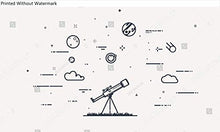 Load image into Gallery viewer, KwikMedia Poster Reproduction of Discovery Concept. Flat Style, Thick and Thin line Design of Telescope Looking to The Stars and Planets. Science Discover
