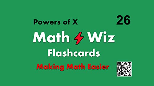 Math Wiz Flashcards Deck 26 Powers of X