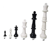 Load image into Gallery viewer, MegaChess Large Premium Chess Set with 12 Inch Tall King Black and White with Hard Plastic Chess Board
