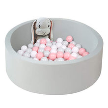 Load image into Gallery viewer, UHAPPYEE Soft Ball Pit for Toddler, 35&quot; x 12&quot; Foam Ball Pit with Removable Cover, Indoor Memory Sponge Round Ball Pit Without Balls - Light Grey
