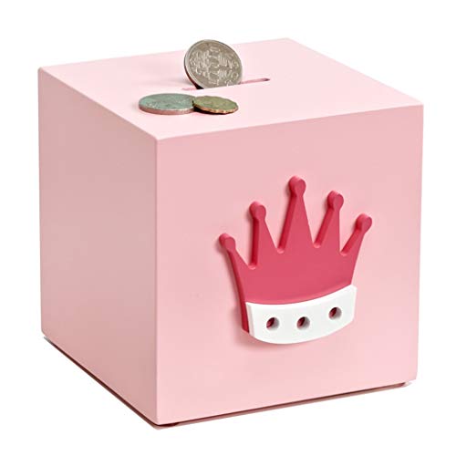 Money Banks Savings Bank Children's Piggy Bank Girl Coin Can Home Decoration, Birthday Gift (Color : Pink, Size : 121212cm)