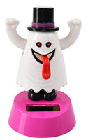 Home-X Ghost with Top Hat Solar Dancer Figure, Solar-Powered Dancing Office Desk Decor, Windowsill or Car Dashboard Decoration