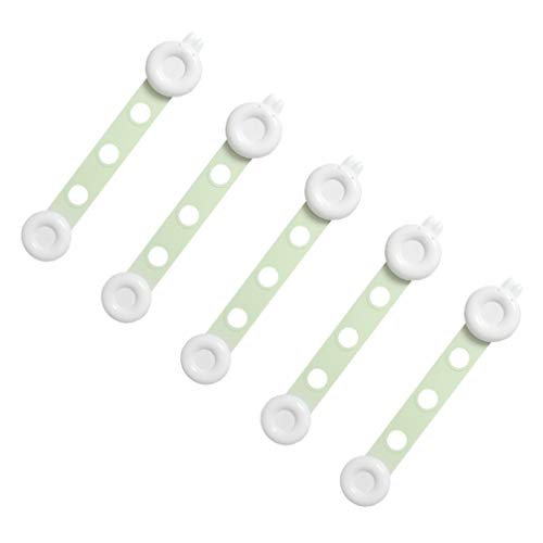 NUOBESTY 10pcs Baby Safety Locks Cupboard Strap Locks Child Proof Cabinets Locks Baby Proofing Toilet Seat Lock Guard for Child Safety Green