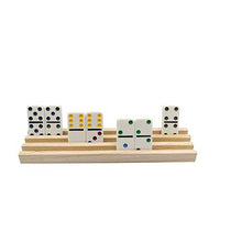 Load image into Gallery viewer, Yuanhe Wooden Domino Racks Set of 8, Domino Trays Holders Organizer for Classic Board Games, Mexican Train Chicken Foot Cuban Dominoes Accessories, Domino Trays for Tiles Family Games
