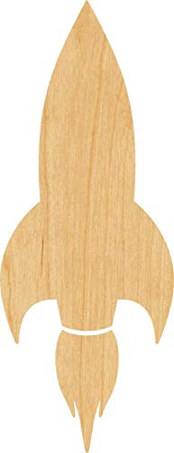 Toyensnow - Rocket Ship Laser Cut Out Wood Shape Craft - Woodcraft (Thickness: 1/4