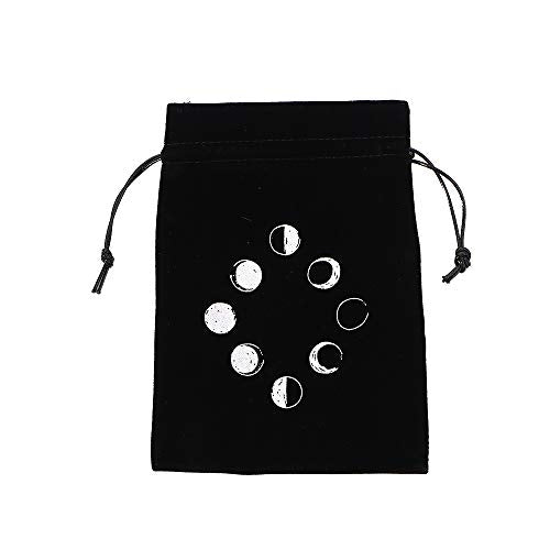 SNAHE Fortune-Telling 13x18cm Black Velvet Party Tarot Storage Bag Tarot Bag Divination Bag Oracle Card Bag(Black)