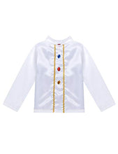 Load image into Gallery viewer, Haitryli Kids Boys Medieval King Costume Top with Pant Accessories Halloween Carnival Prince Fancy Dress Up White 12-14
