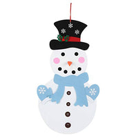 Zerodis 21pcs DIY Felt Christmas Snowman Game Set Detachable Ornament Xmas Wall Hanging Decor for Kids Toddlers Xmas Gifts Kids' Felt Craft Kits(Blue)