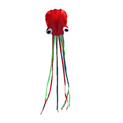 Easy to Fly Delta Kite Big Round Eyes Octopus Kites with Colorful Ribbon Tail and String for Kids and Adult Beach Park Outdoor Good Kites for Kids and Adults Easy to Fly for Chi