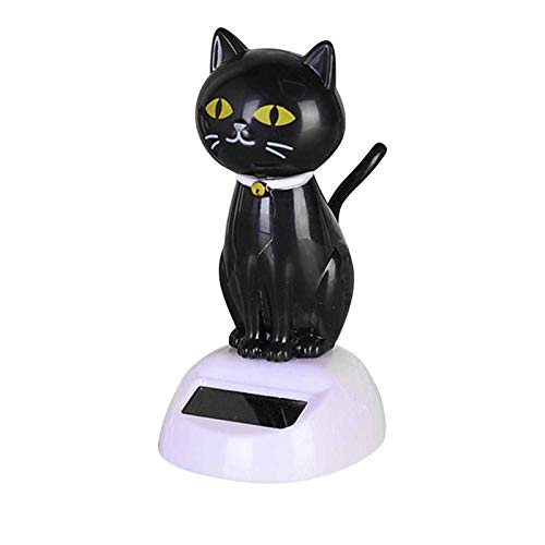 Juesi Solar Powered Dancing Toy, Cute Dog Swinging Animated Dancer Toy Car Decoration Bobble Head Toy for Kids (K) (Cat-A)