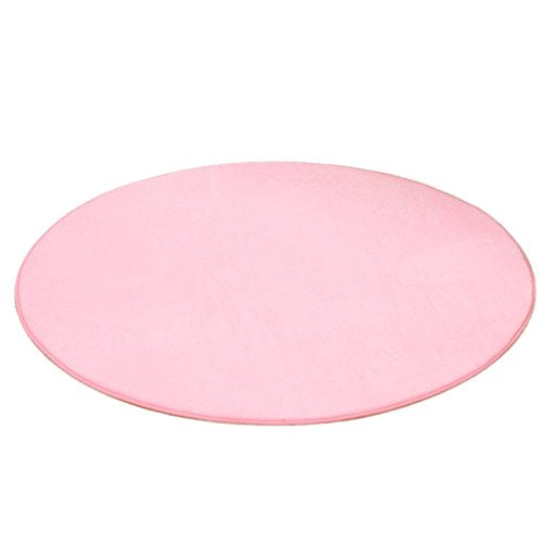 USDREAM Round Coral Velvet Rug Pad Soft Home Carpet Ground Mat for Kids Play Tent Princess Castle Playhouse (Pink Cushion)