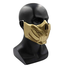 Load image into Gallery viewer, Scorpion Mask Half Face Cosplay Game Violent Fight Cosplay Prop Resin Gold
