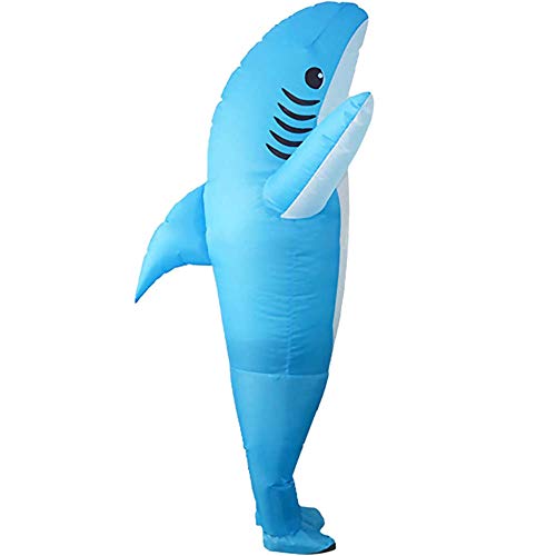 Inflatable Costume Shark Game Fancy Dress Party Jumpsuit Cosplay Outfit Prop,Perfect Child Intellectual Toy Gift Set Blue