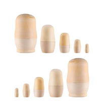 Load image into Gallery viewer, Toyvian 2 Sets Plain Nesting Dolls DIY Kids Wooden Nesting Doll Matryoshka Dolls Superposed Doll for 2020 New Years Birthday Party Decoration Gifts

