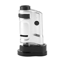 Jeanoko Illuminated Microscope Mini Pocket Handheld Zoom 20X to 40X Microscope Endoscope with Base for Students Adults