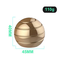 Load image into Gallery viewer, Kinetic Desk Toy Ball, Fidget Spinning Desktop Toy Ball for Adults for Office, Full Body Opcical Illusion Toys - 1.77, Gold
