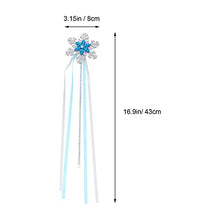 Load image into Gallery viewer, NUOBESTY 2pcs Snowflake Fairy Wand Ice Princess Fairy Stick Tassel Fairy Wand for Frozen- Inspired Birthday Party Dress Up Costume Cosplay

