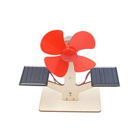 NUOBESTY DIY Solar Fan Toy Wooden Assembly Model Science Experiment Kits for Children Kids Students Brain Development Explorer