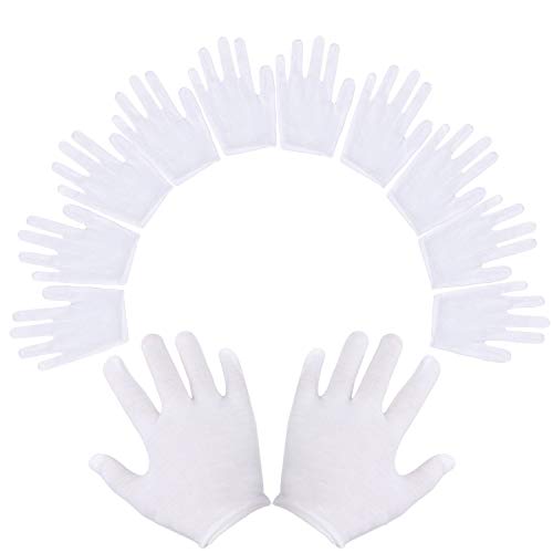 Olgaa 6 Pairs Kids Costume Gloves Cotton White Glovesfor Costume Party Halloween Accessory