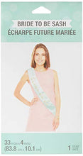 Load image into Gallery viewer, Creative Converting Bride to Be Sash Bridal Shower Accesory, One size, Mint Green

