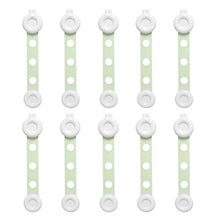Load image into Gallery viewer, NUOBESTY 10pcs Baby Safety Locks Cupboard Strap Locks Child Proof Cabinets Locks Baby Proofing Toilet Seat Lock Guard for Child Safety Green
