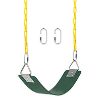Swing Set, AGPTEK Swing Seat with 66 Inch Anti-Rust Chains Thermoplastic Coated, Support 660lb, Swing Seat Cushion Accessories Replacement with Snap Hooks for Outdoors, Playground, Jungle & Gym,Green