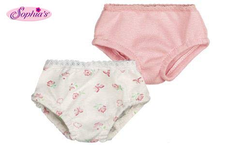 Sophia's Pink & Print Doll Underwear Set, Fits 18 Inch American Girl Dolls, Doll Underwear Set