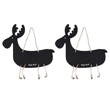 Load image into Gallery viewer, ARTIBETTER 2pcs Mini Hanging Chalkboards Signs Memo Message Board Sign Giraffe Shaped Blackboard Hanging Guest Book for Wedding Party Table Number Food
