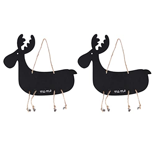 ARTIBETTER 2pcs Mini Hanging Chalkboards Signs Memo Message Board Sign Giraffe Shaped Blackboard Hanging Guest Book for Wedding Party Table Number Food